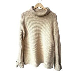 Anthropologie Pilcro Sweater Small‎ Oversized Chunky Ribbed Turtleneck Chunky